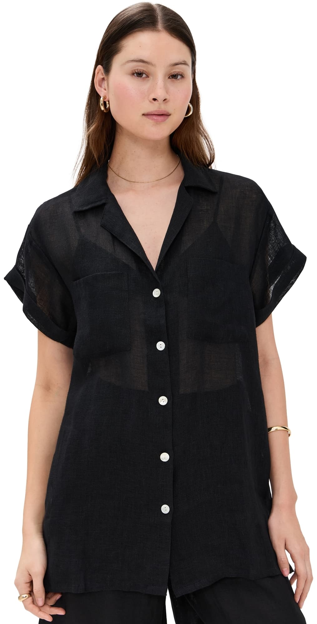Vitamin A Playa Pocket Blouse Black