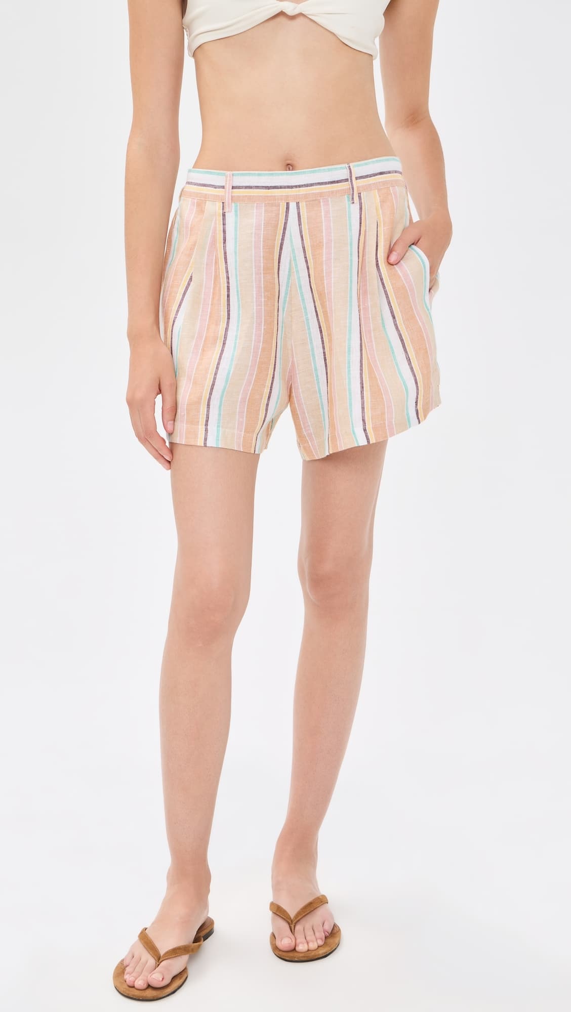 Vitamin A The Getaway Coverup Shorts Sand Dunes Stripe