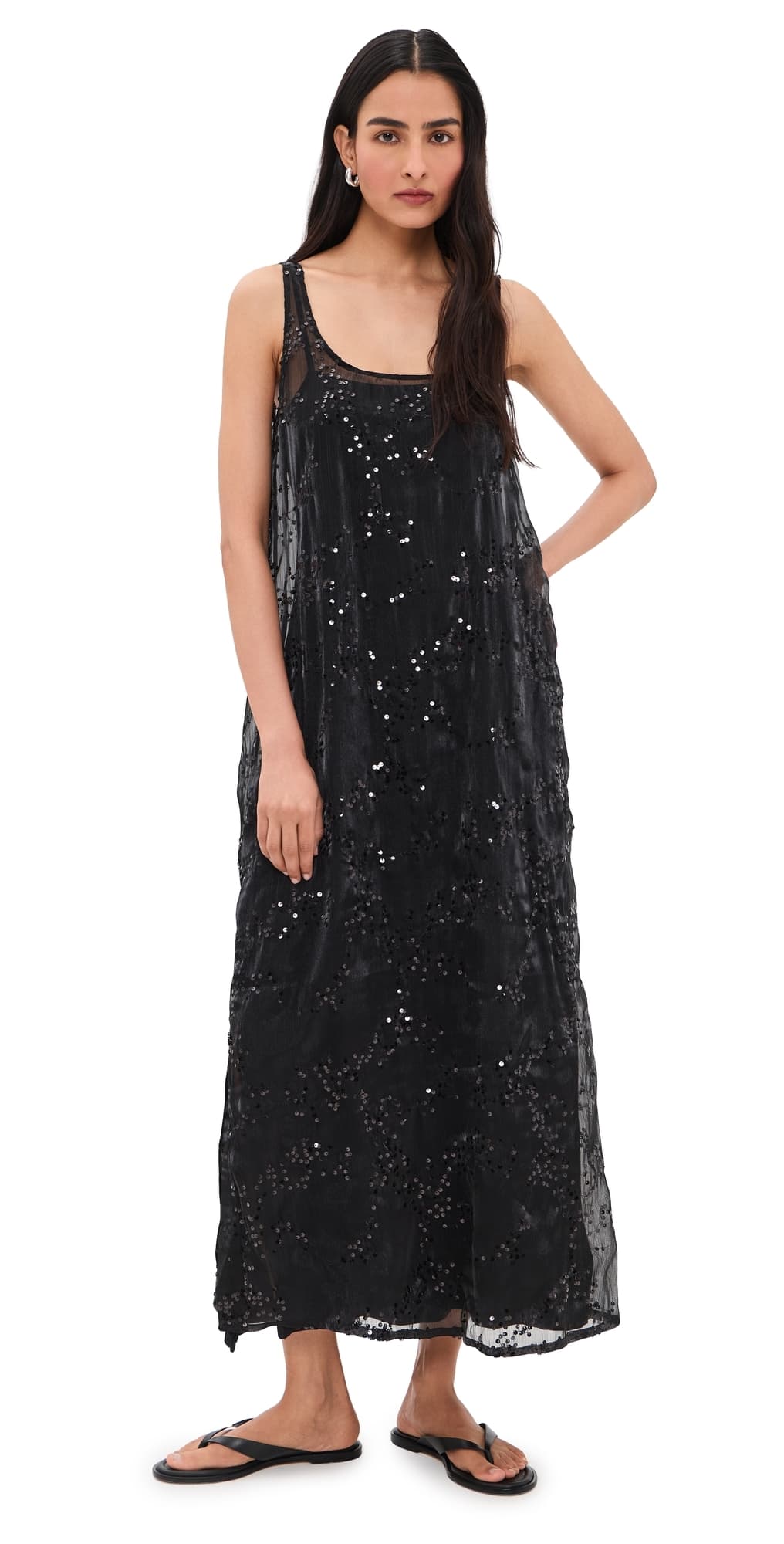 VRG GRL Neve Sequin Midi Dress Black Black