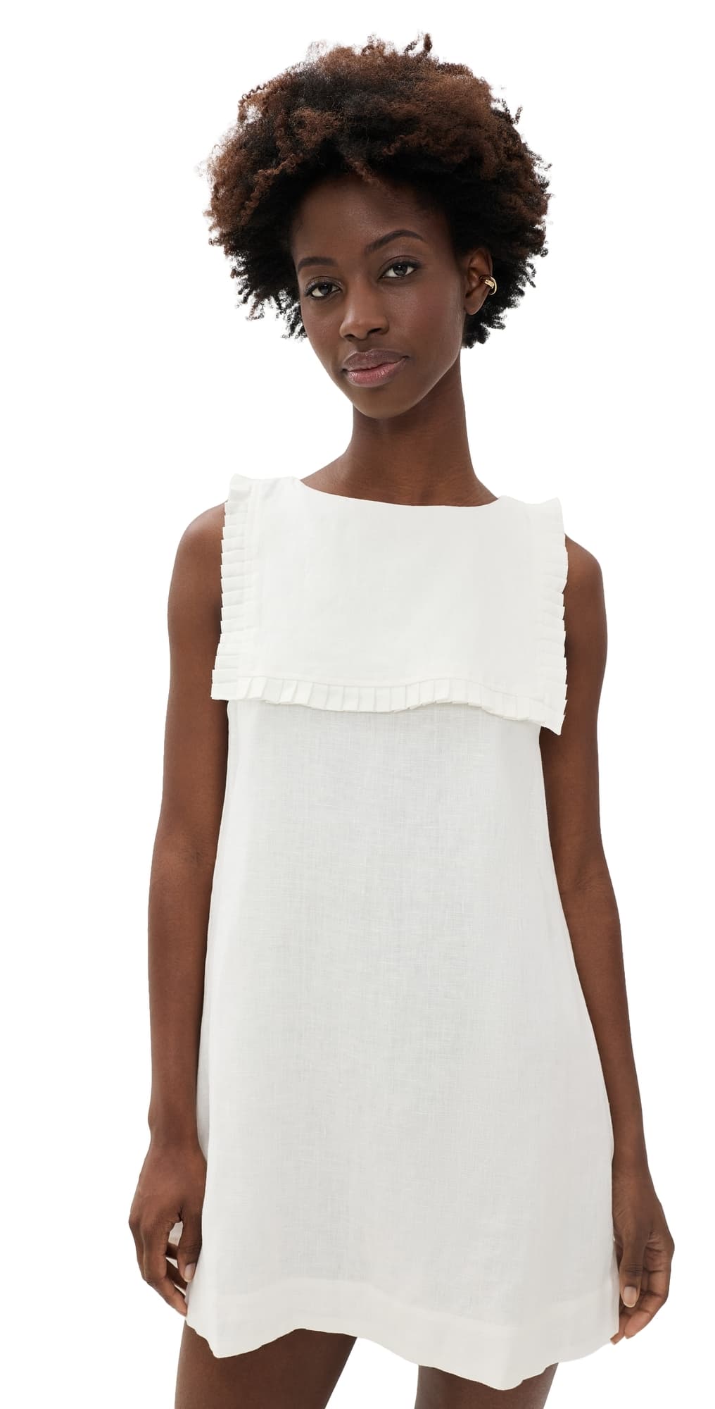 VRG GRL Agnes Linen Mini Dress White