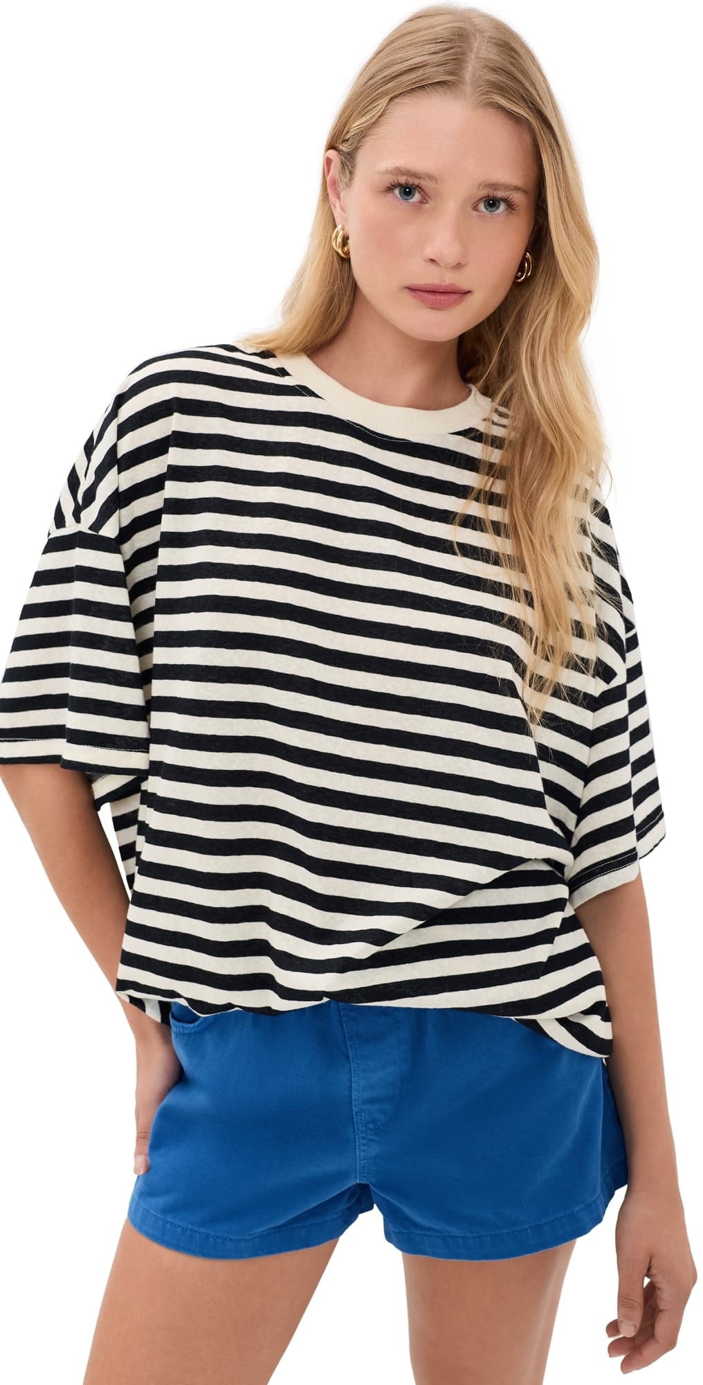 VRG GRL Willow Stripe Tee Black Stripe