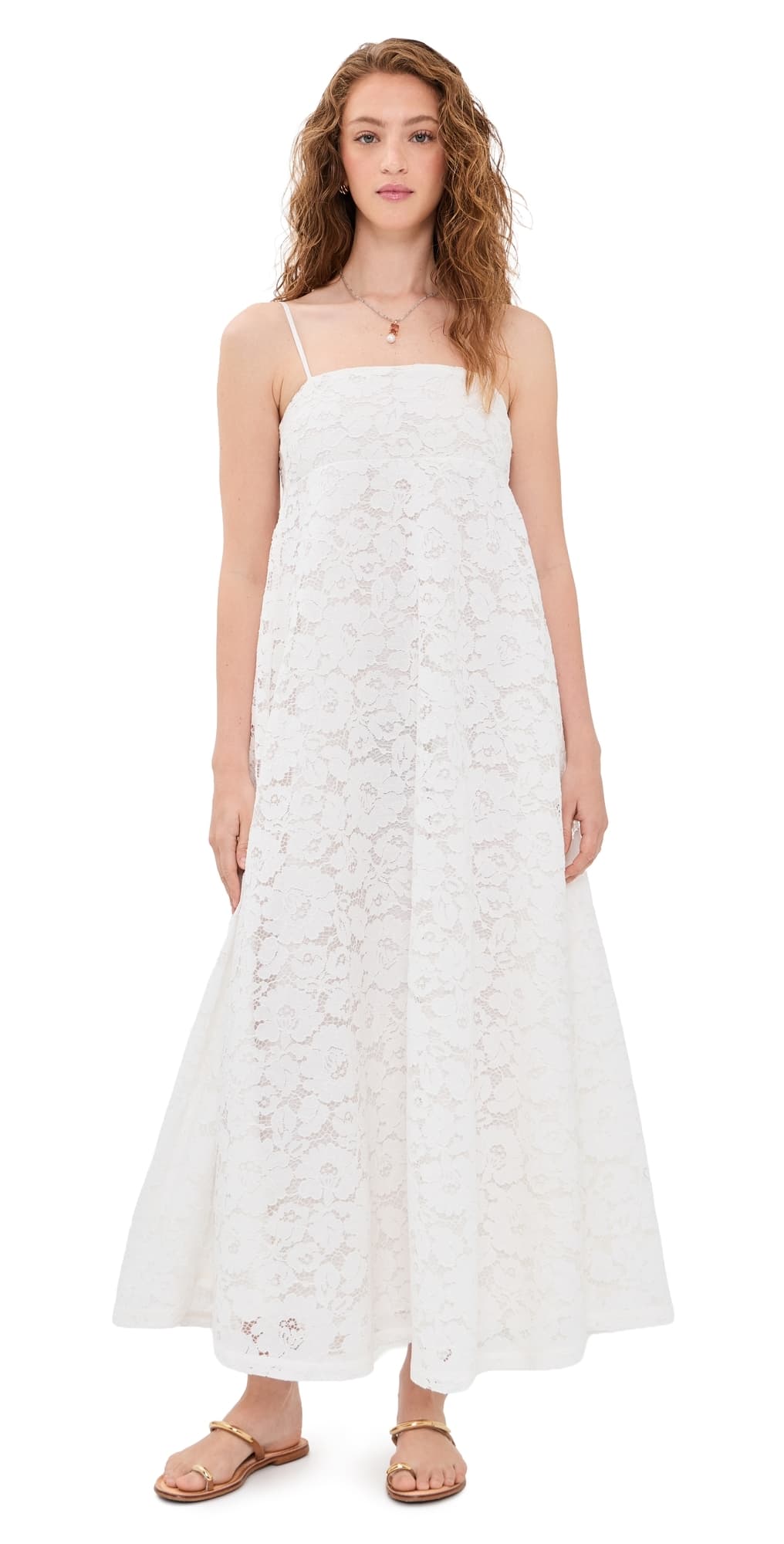 VRG GRL Bianca Lace Maxi Dress White White