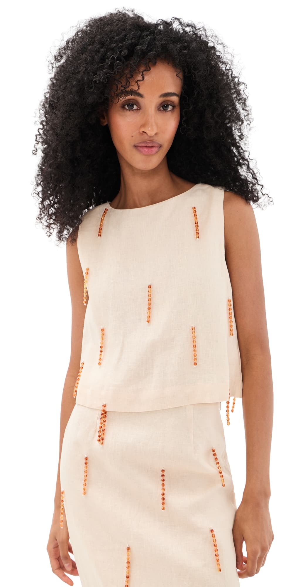 VRG GRL Siena Linen Top Cream