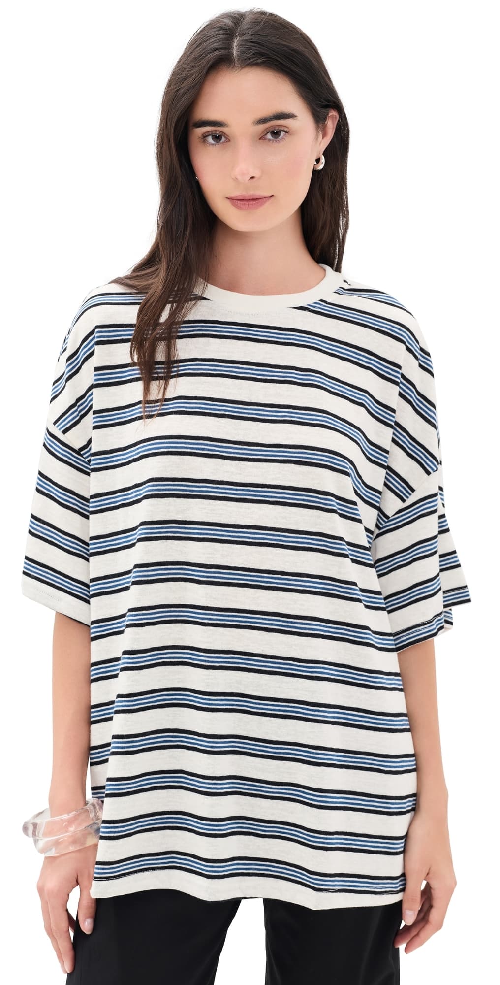 VRG GRL Willow Tee Blue Stripe