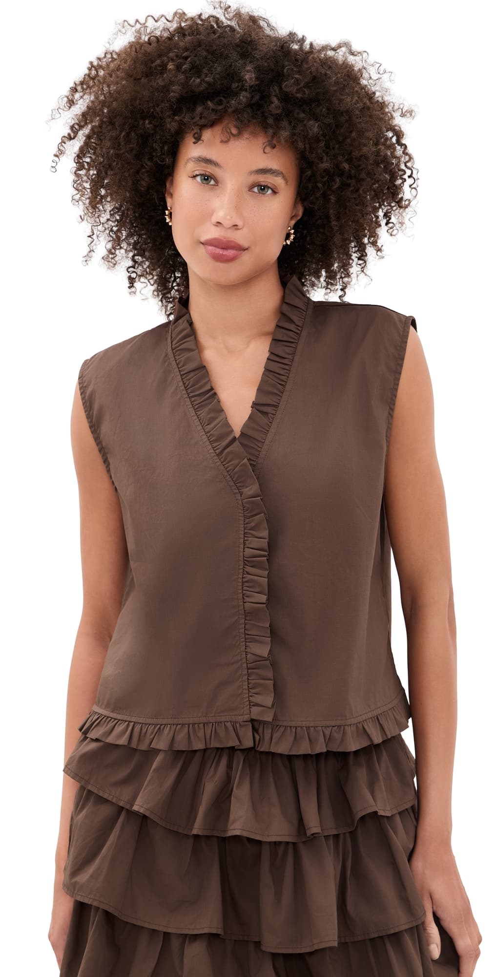 VRG GRL Phoebe Vest Top Chocolate