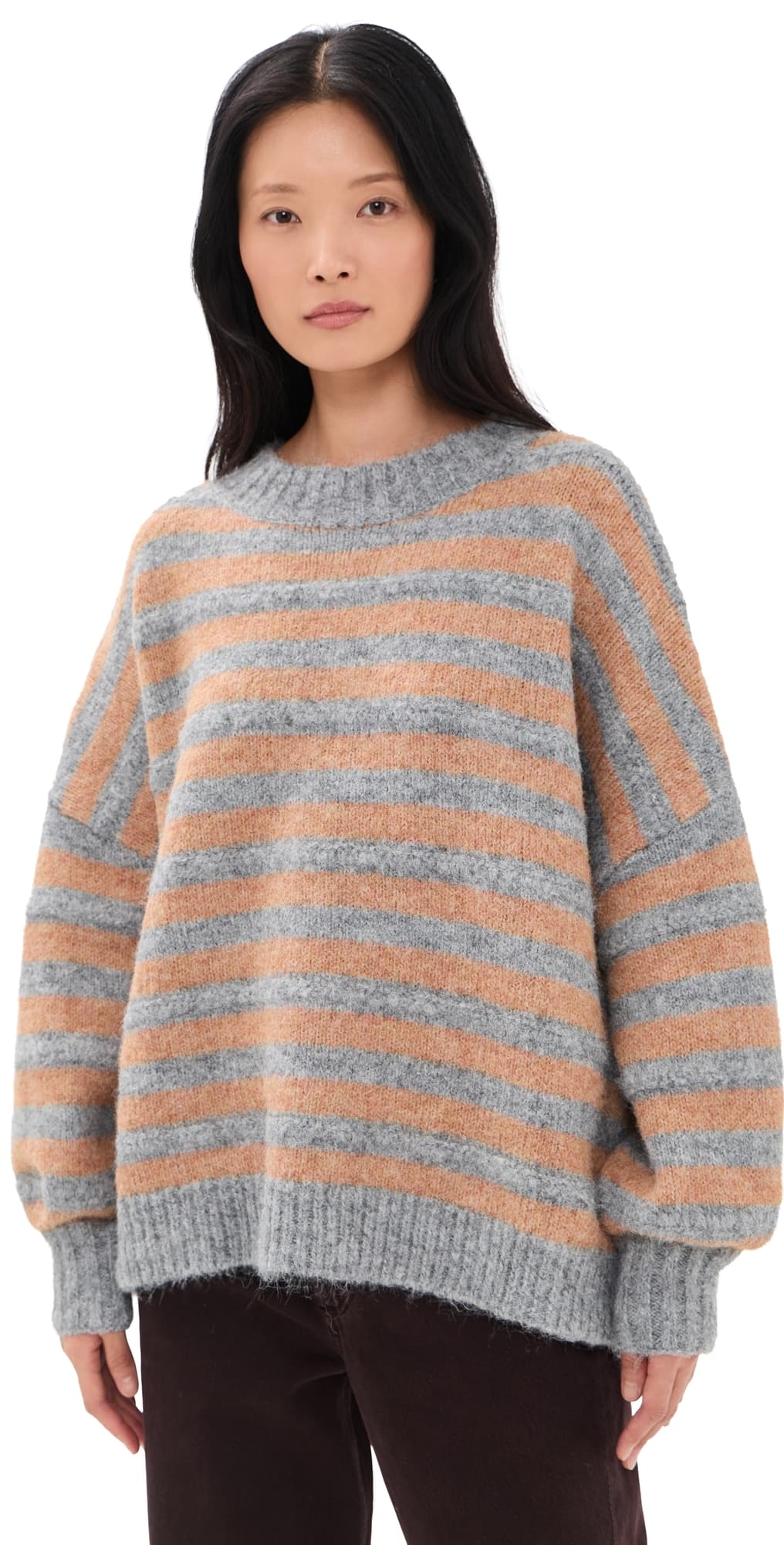 VRG GRL Sam Sweater Apricot Stripe