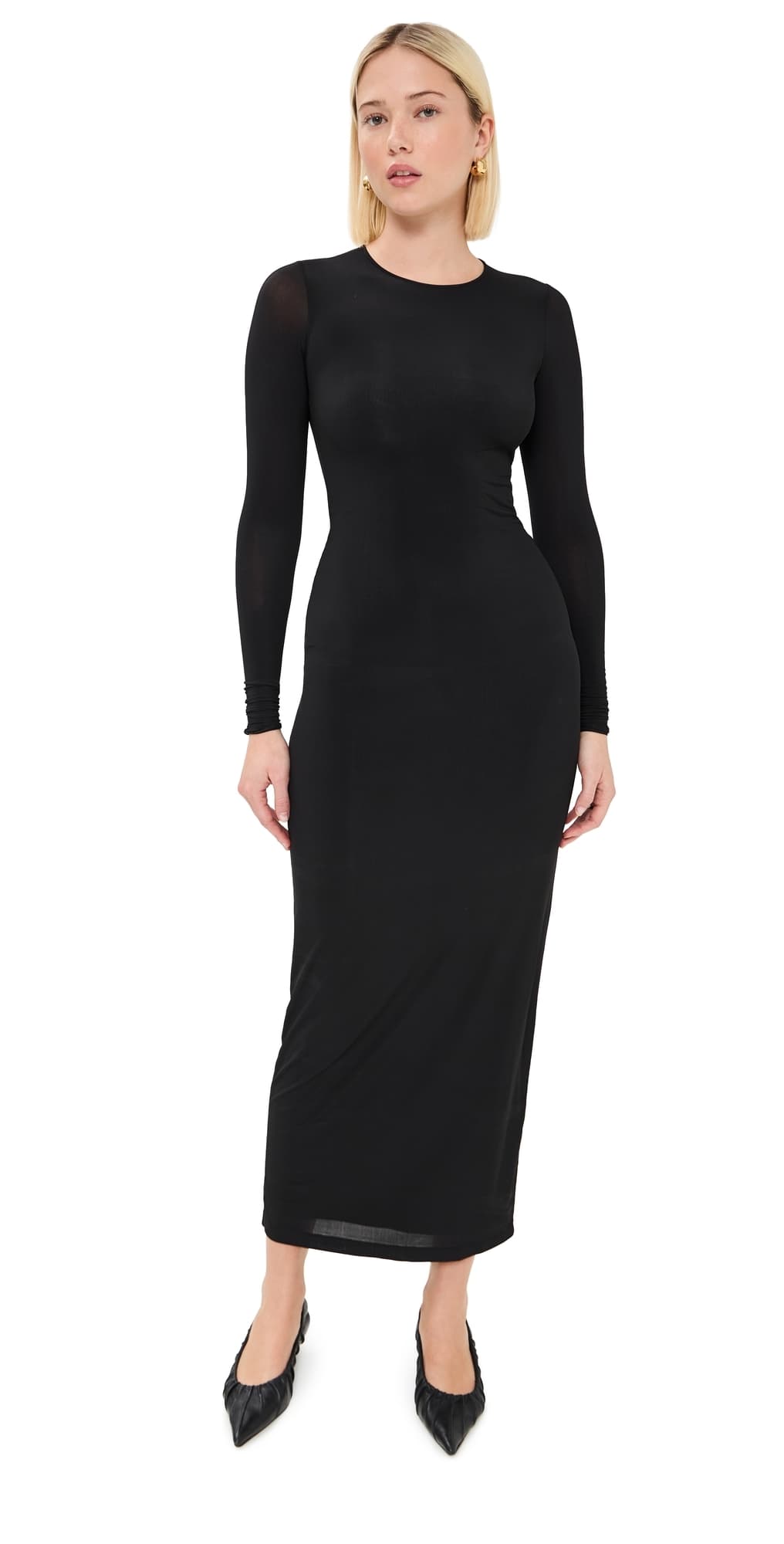 WARDROBE.NYC WARDROBE. NYC Sheer Midi Dress Black