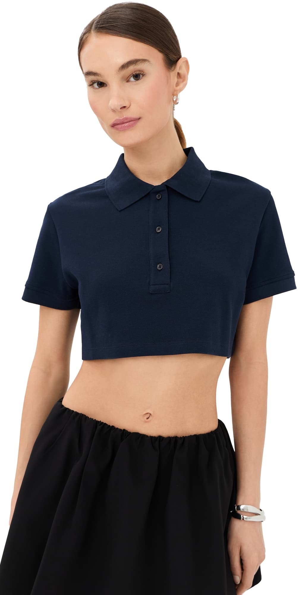 WARDROBE.NYC WARDROBE. NYC Crop Polo Top Navy