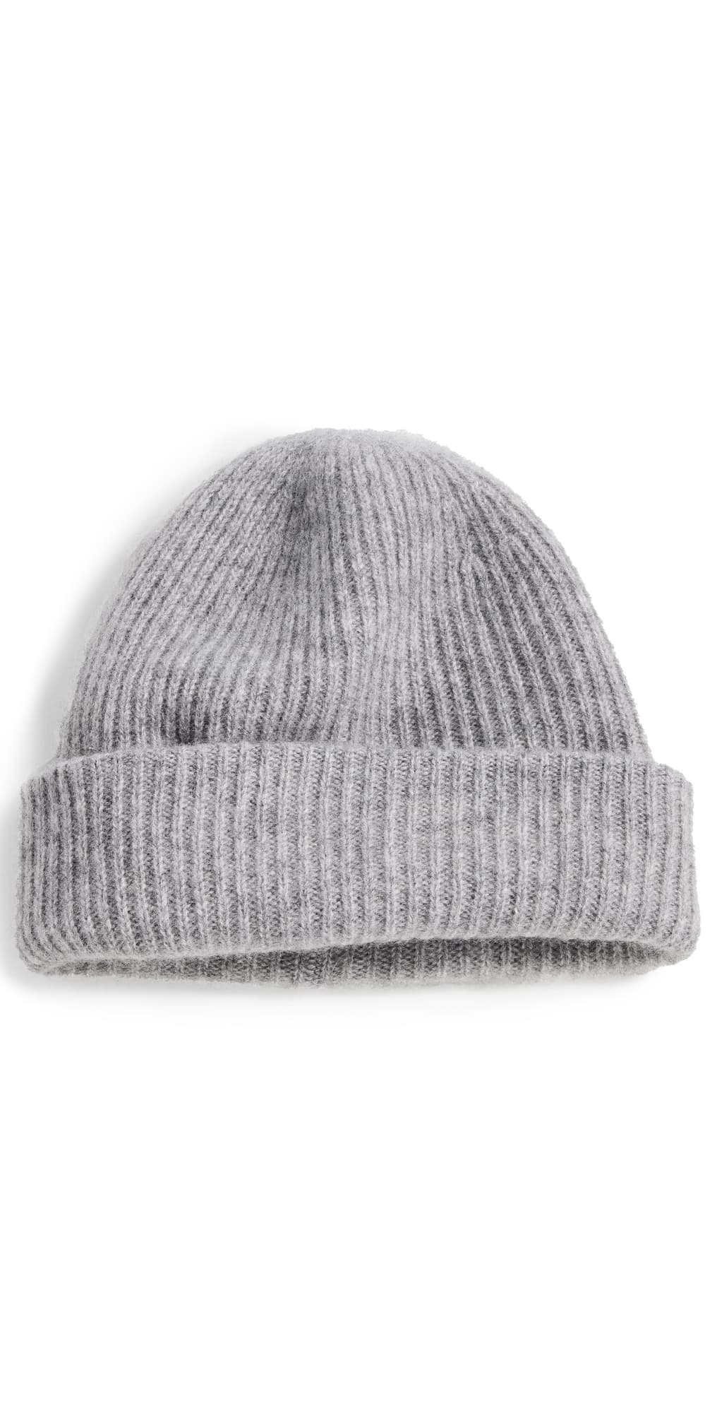 White & Warren Cashmere Plush Rib Beanie Grey Heather