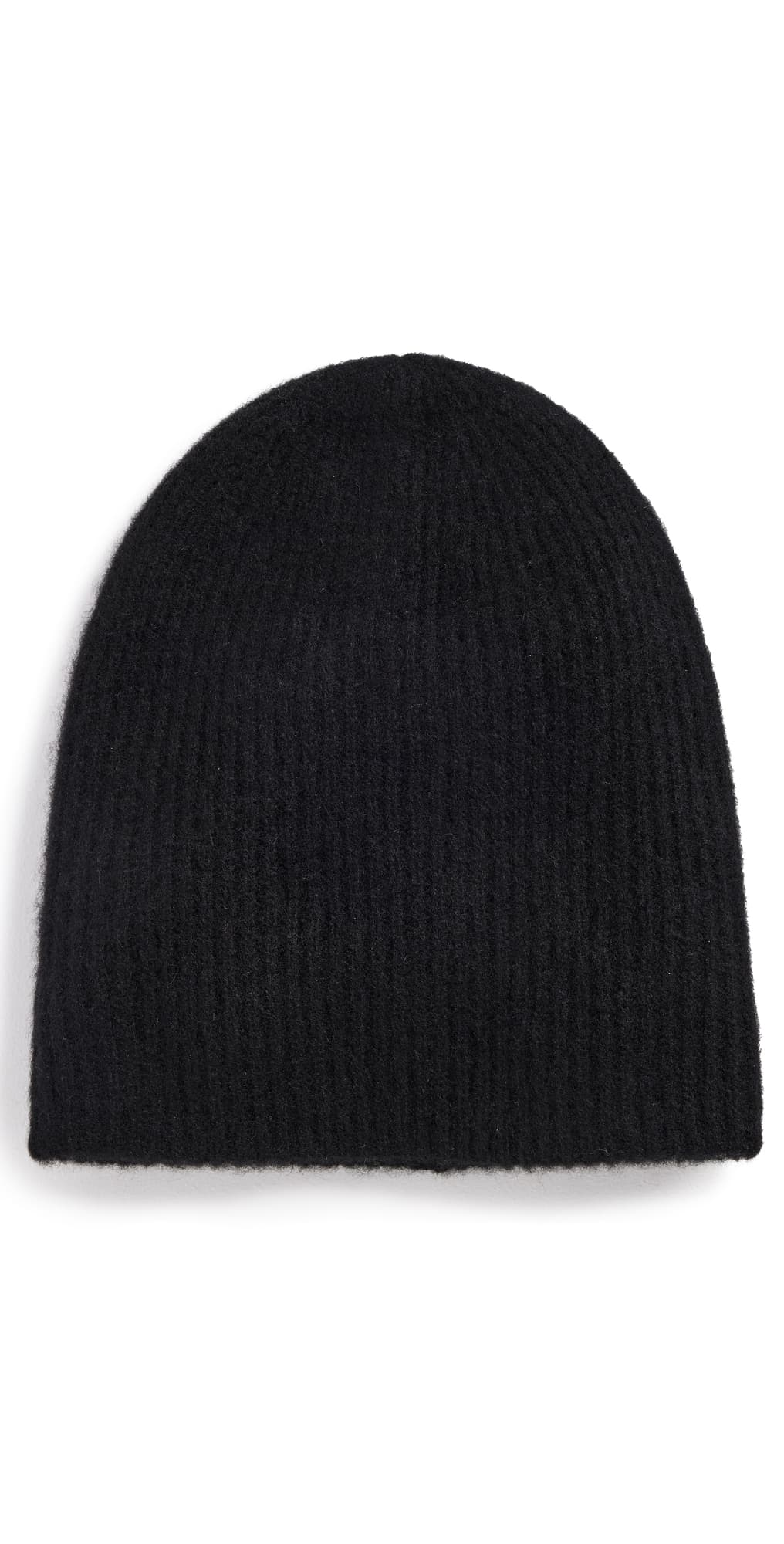 White & Warren Cashmere Plush Rib Beanie Black