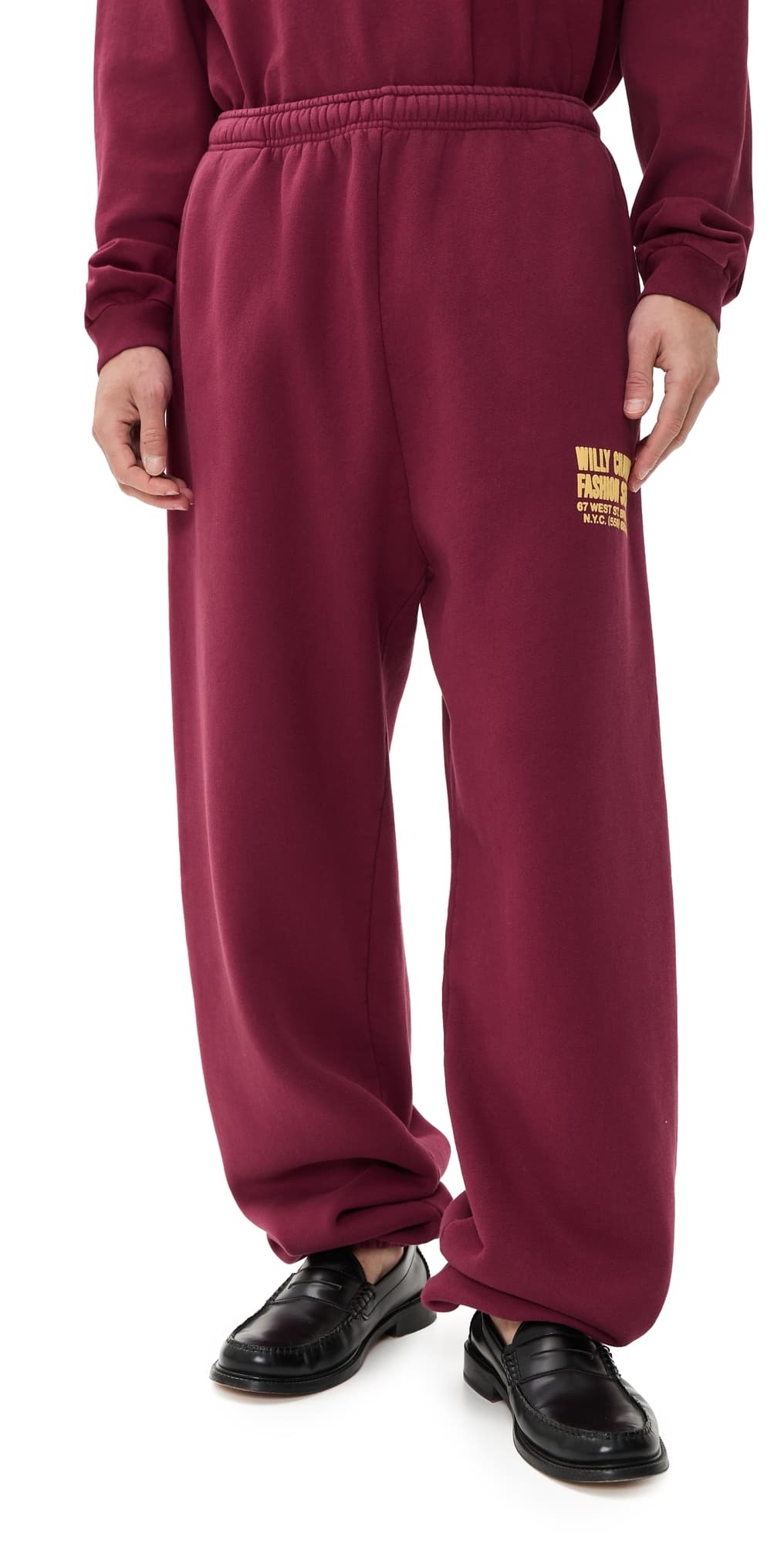 Willy Chavarria Fashion Services Buff Sweatpants Bordeaux