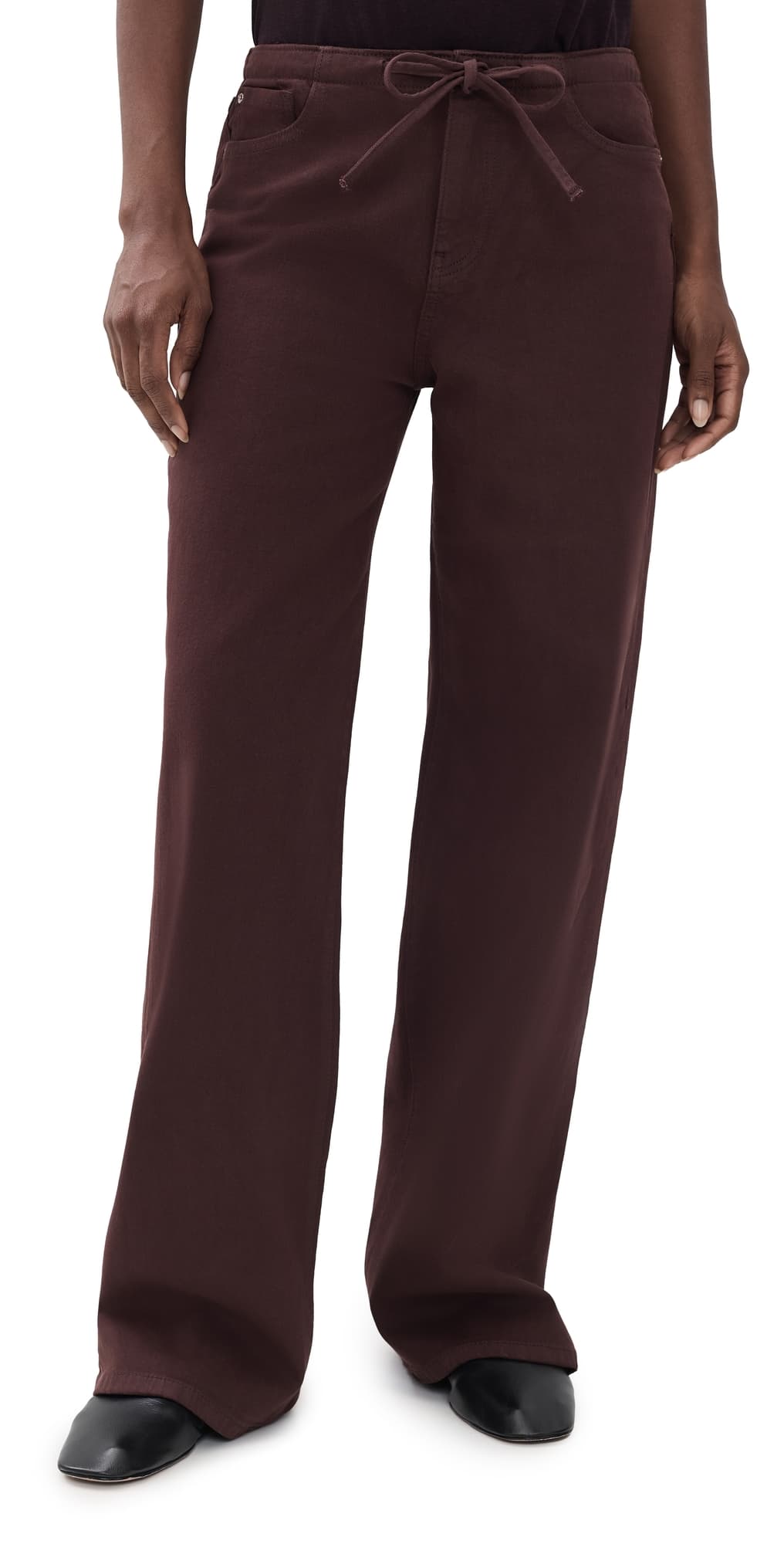 WARP + WEFT The Big Easy Wide Leg Jeans Garnet