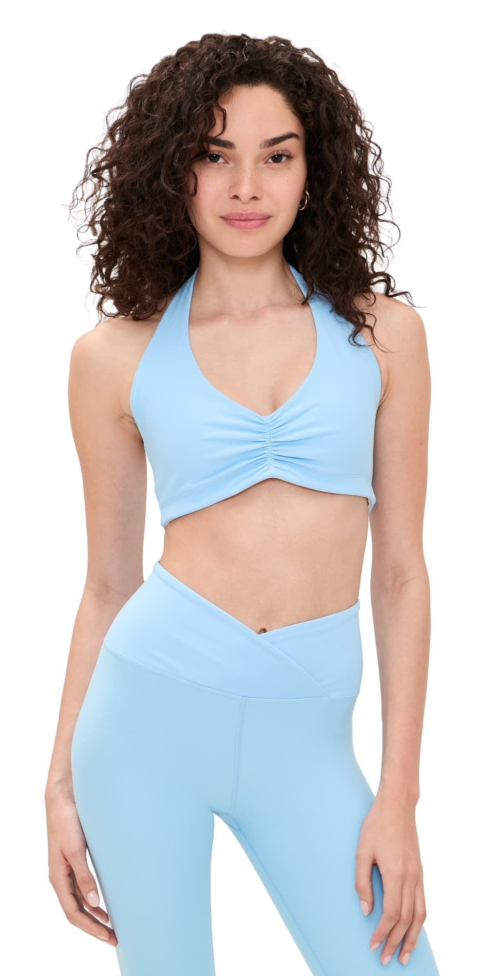 Year of Ours Stretch Halter Sports Bra Sky