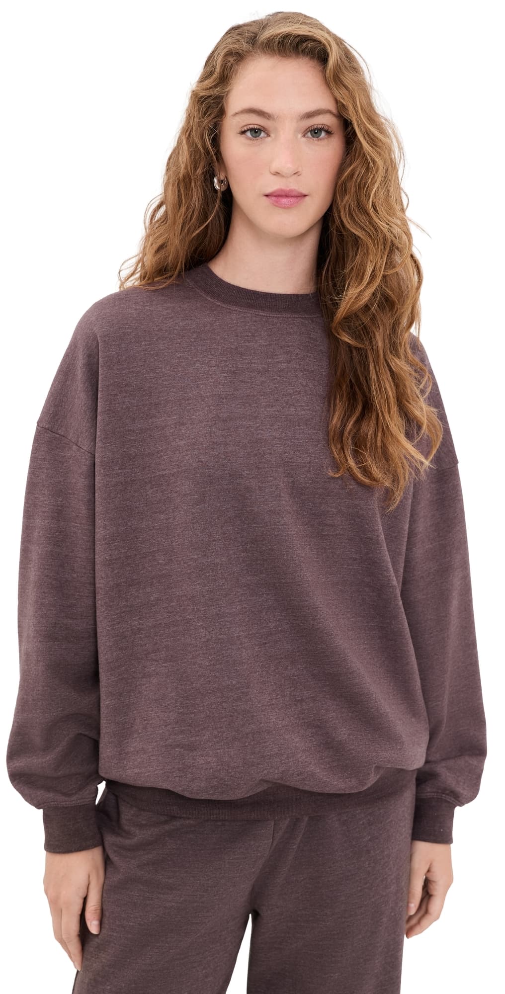 Year of Ours Crew Neck Sweatshirt Maroon