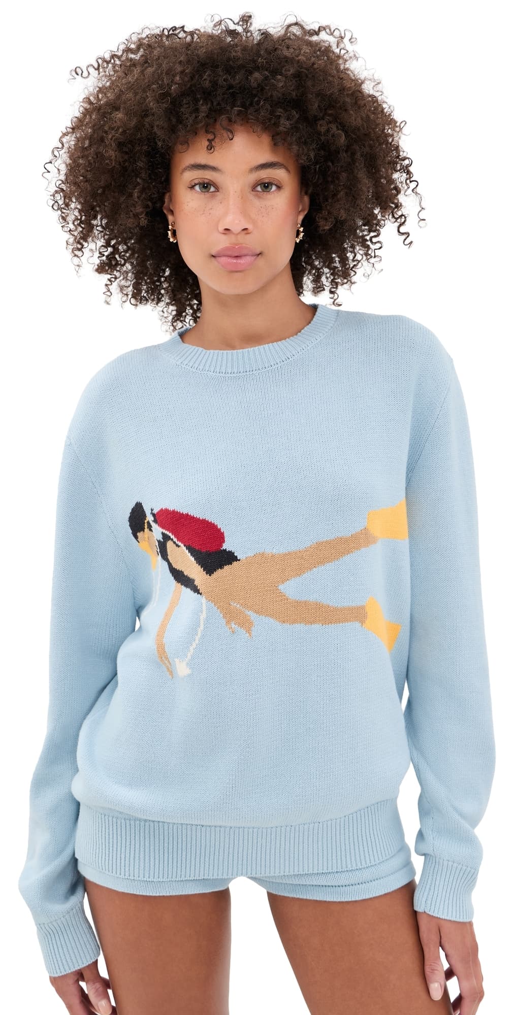 Yellow the Label Diver Cotton Pullover Light Blue