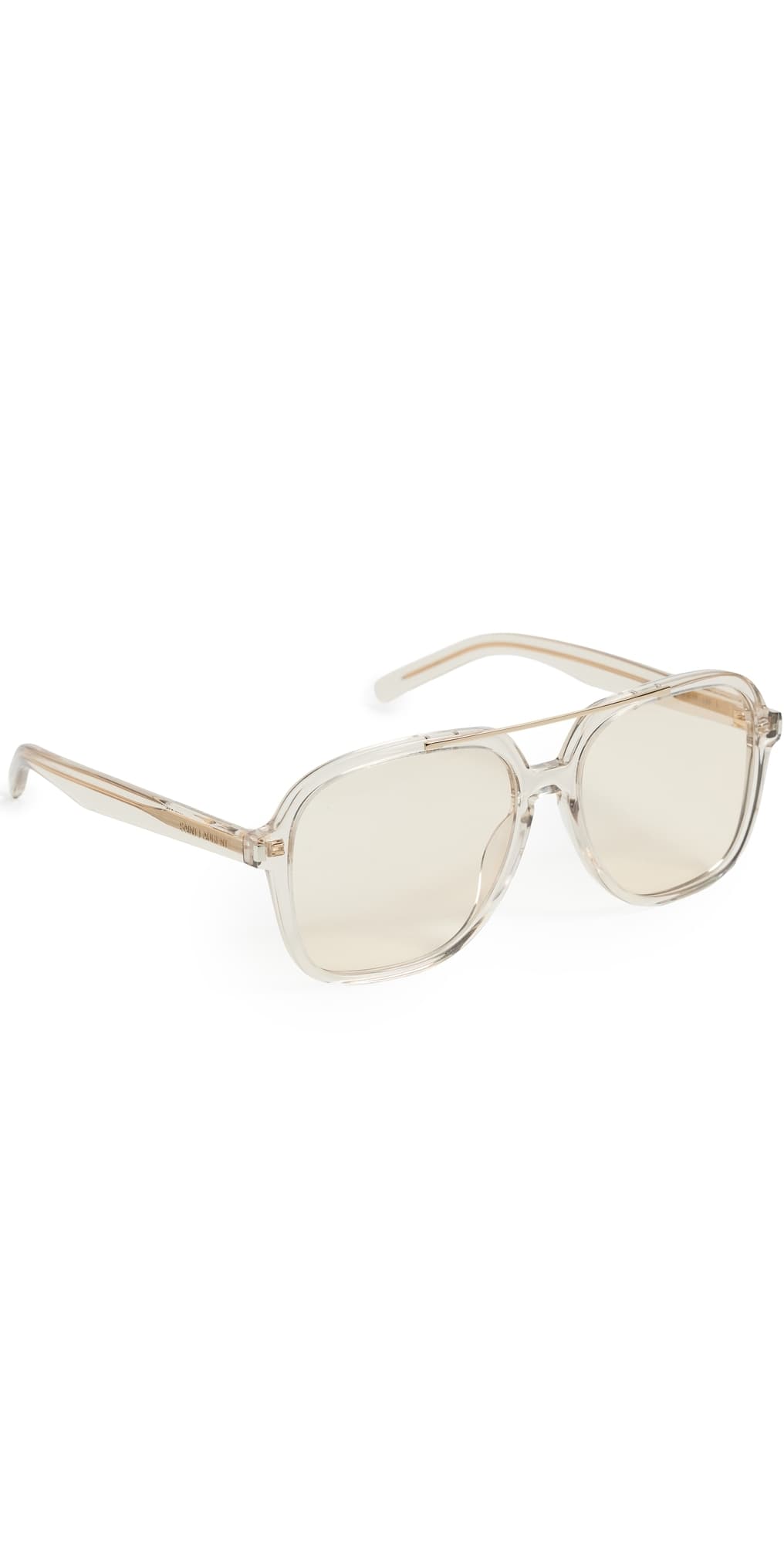 Saint Laurent SL 545 Aviator Sunglasses Beige/Yellow · One Size