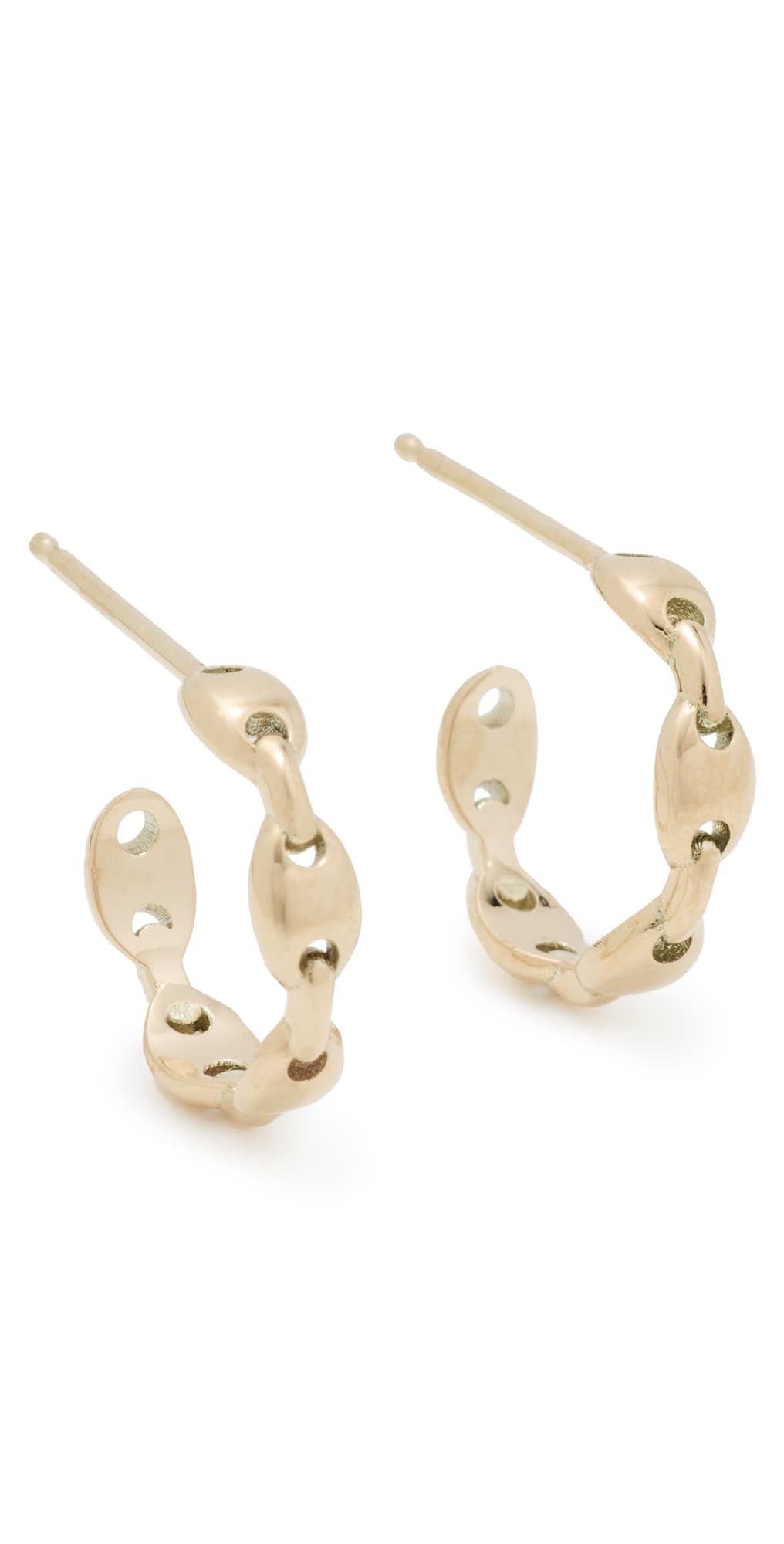 Zoe Chicco 14k Gold Small Mariner Hard Link Huggie Hoop Earrings 14k Yellow Gold