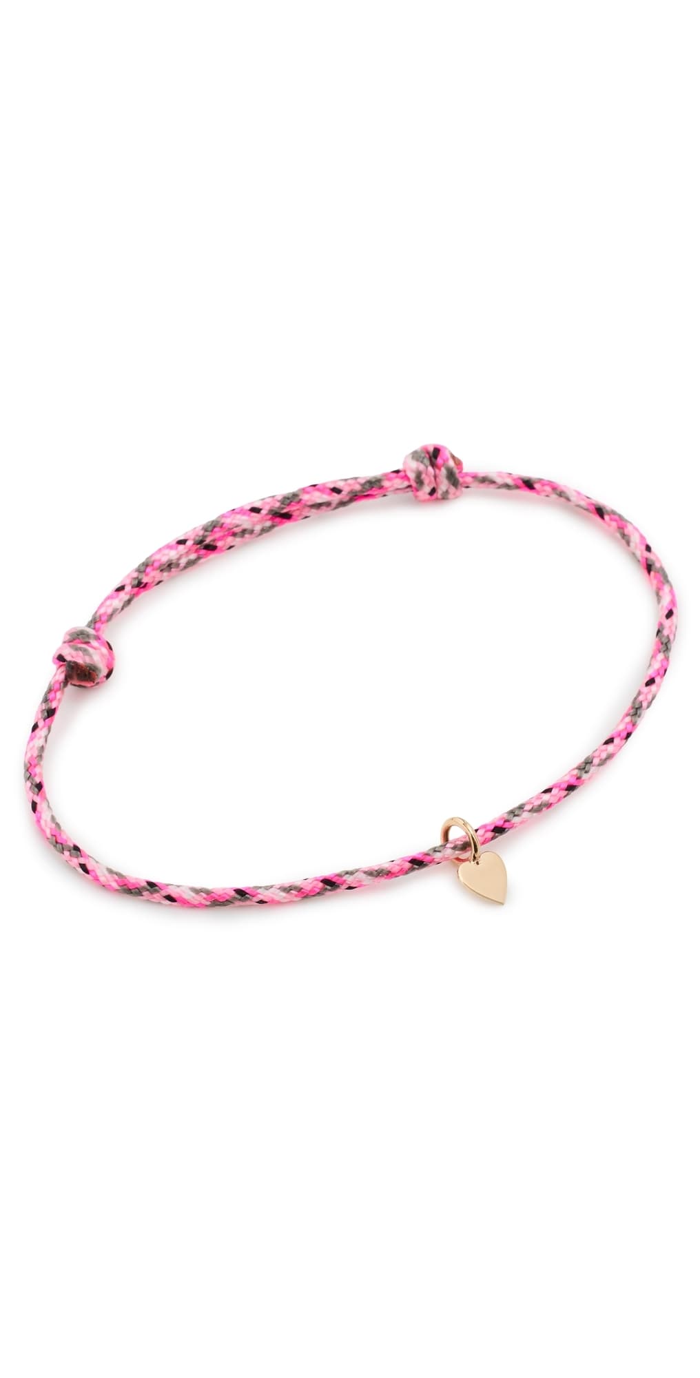 Zoe Chicco 14k Midi Bitty Heart Paracord Bracelet 14k Yellow Gold