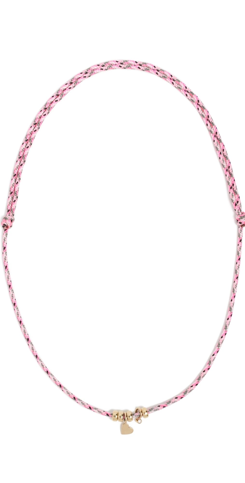 Zoe Chicco 14k Gold Midi Bitty Heart Paracord Necklace 14k Yellow Gold