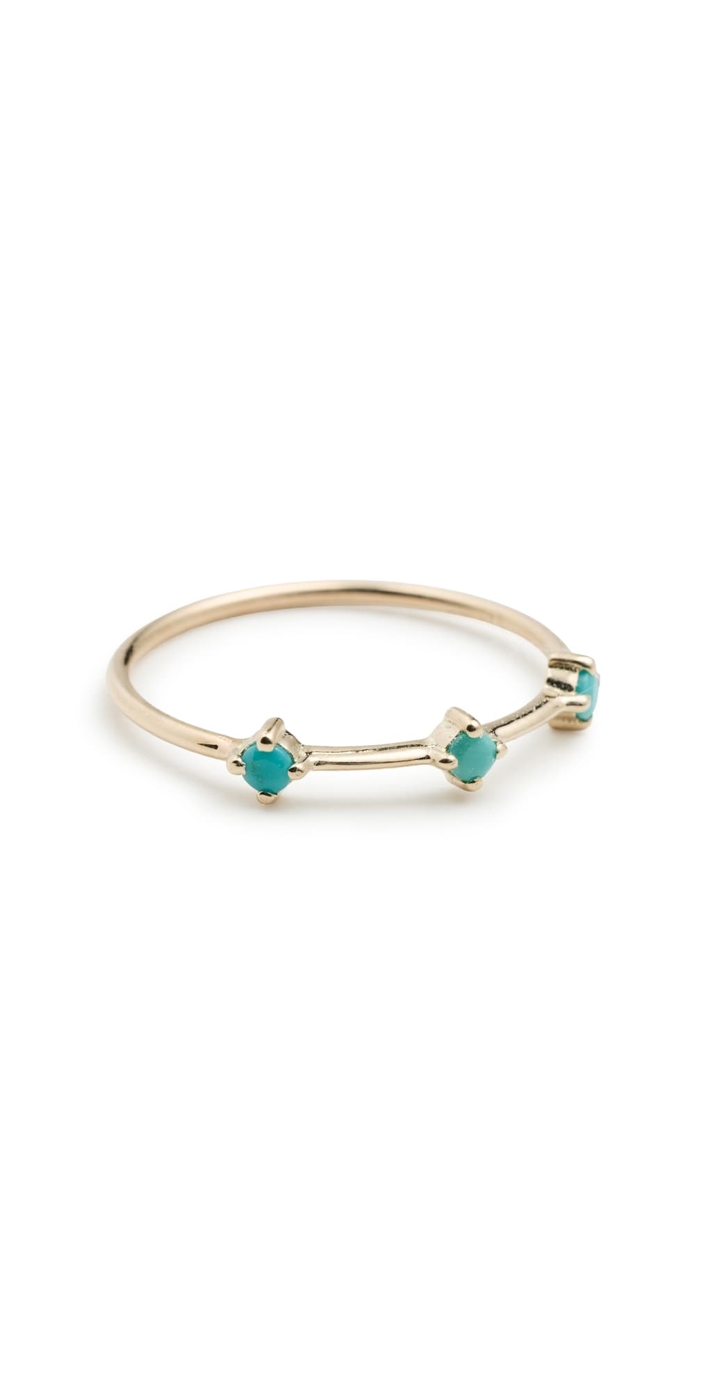 Zoe Chicco 14k Gold Turquoise Dash Ring 14k Yellow Gold