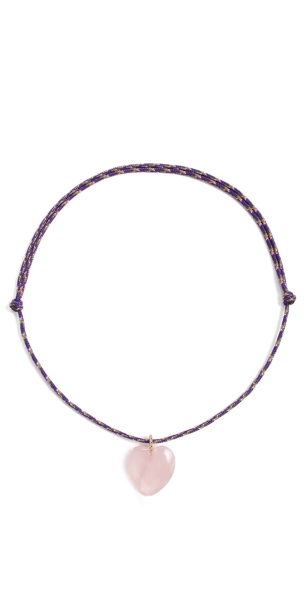 Zoe Chicco Rose Quartz Heart Paracord Necklace 14k Yellow Gold · One Size