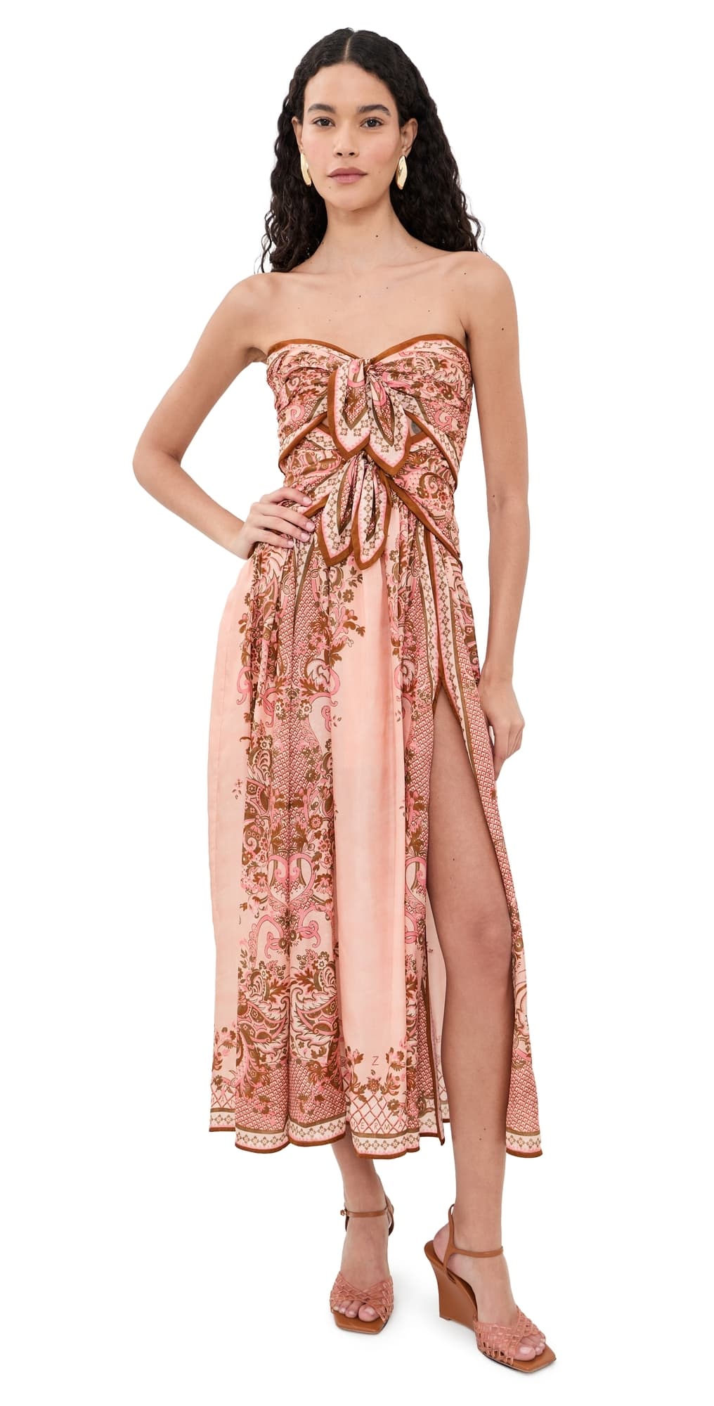 Zimmermann Aster Silk Scarf Dress Pink Paisley Floral