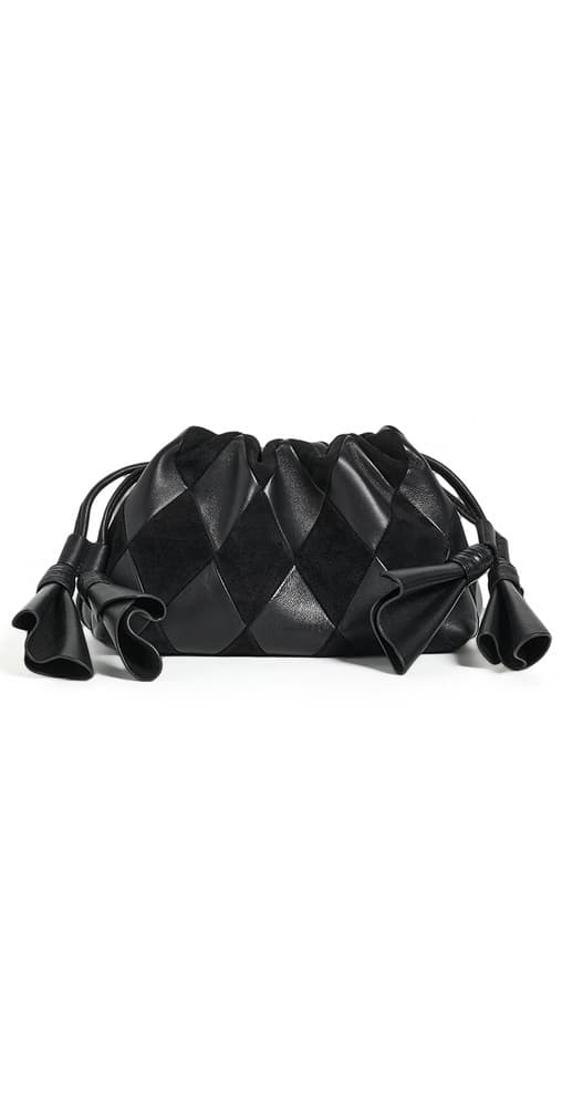 Zimmermann Cloud 91 Small Suede and Leather Clutch Bag Black