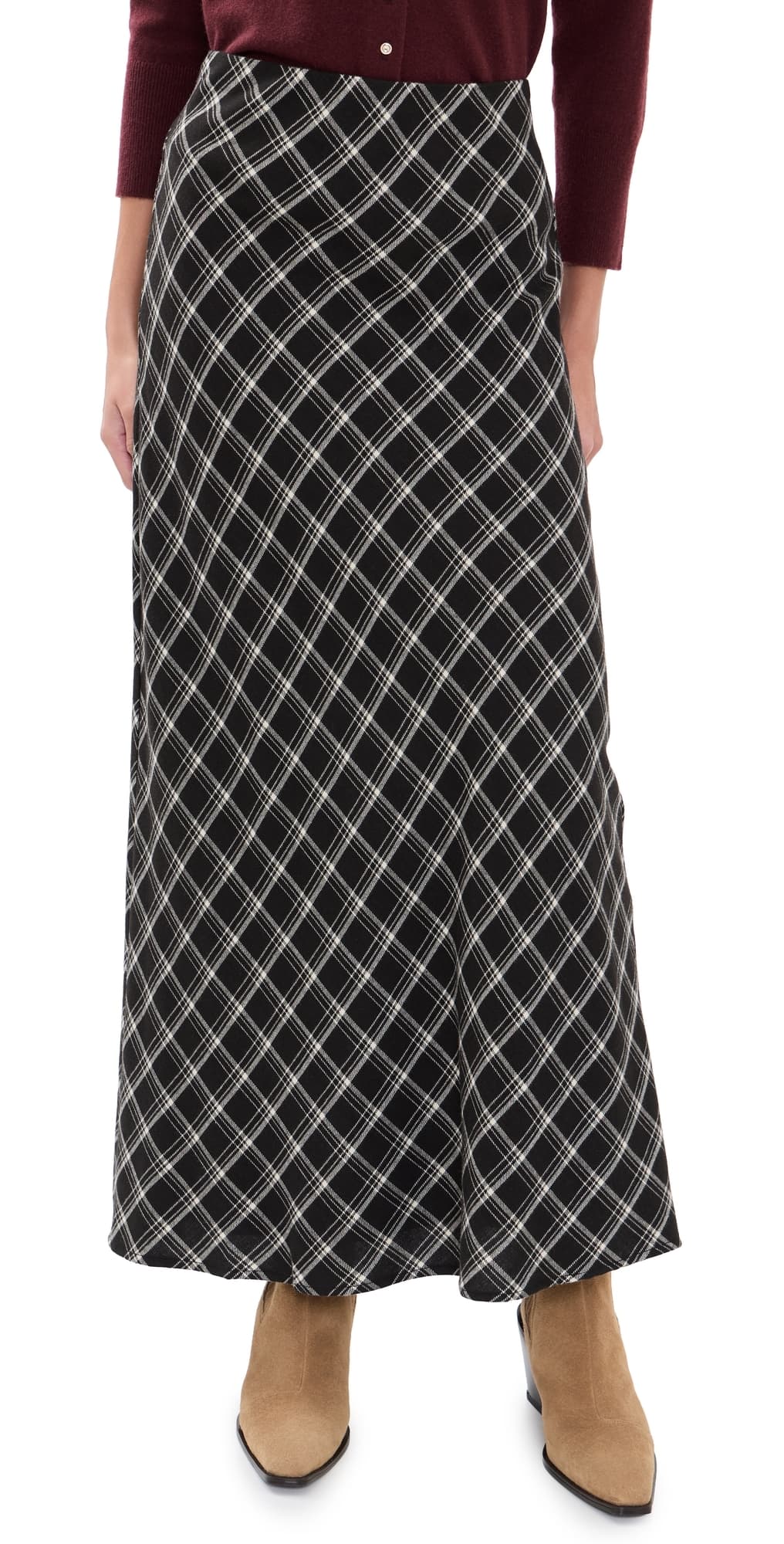 Z Supply Europa Plaid Skirt Ash Black