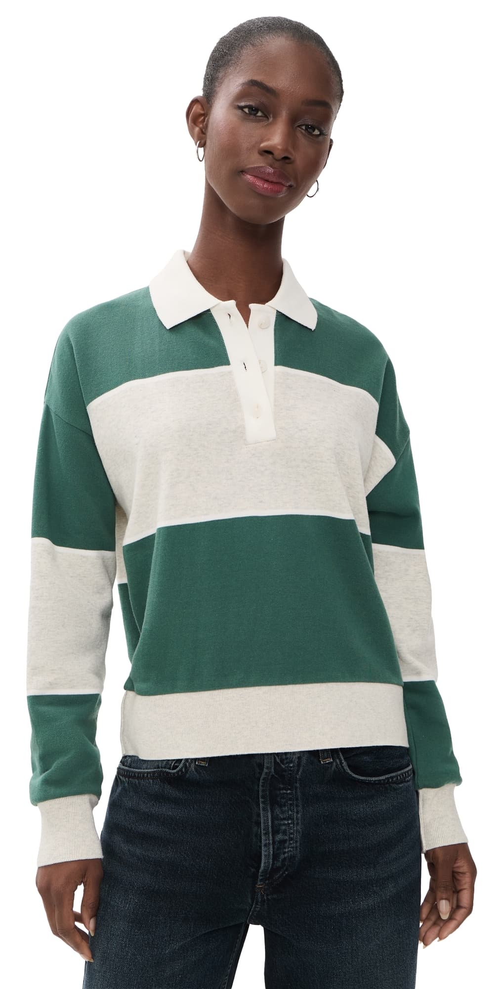 Z Supply Study Break Polo Sweatshirt Feather Grey