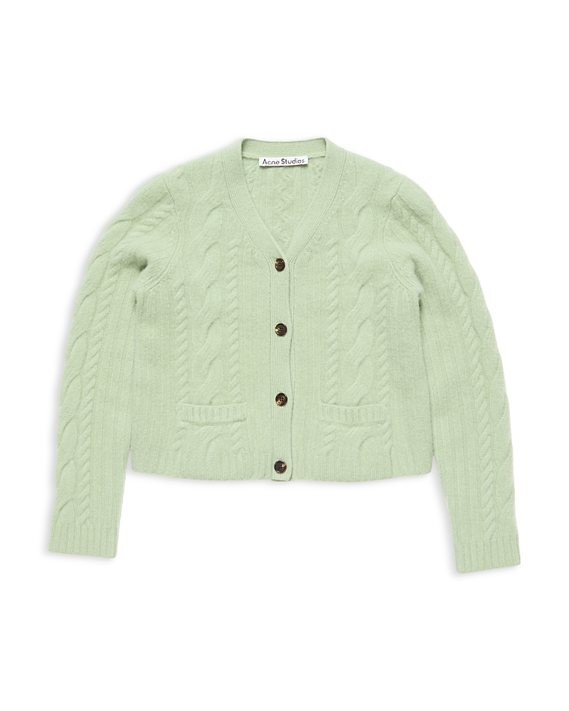 Retailer photograph of Acne Studios Acne Studios Cashmere Blend Cable Knit Cardigan.
