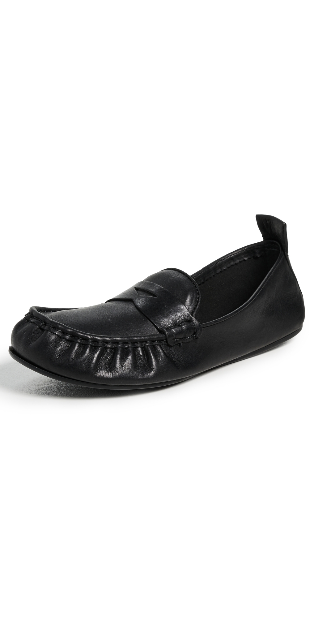 Retailer photograph of Acne Studios Acne Studios Leather Flats Black.