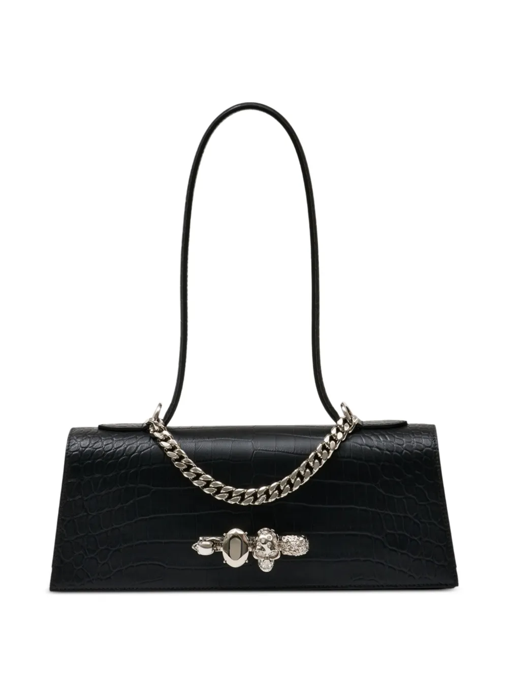 Alexander McQueen Jewelled top handle bag in black