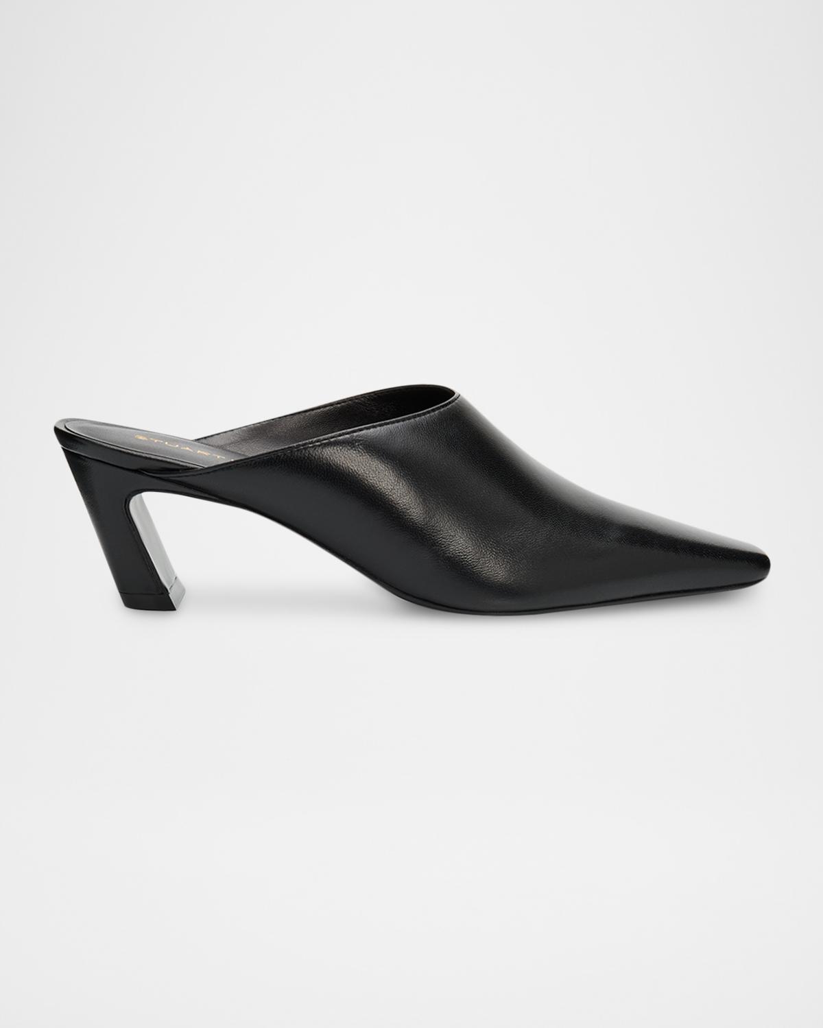 Retailer photograph of Stuart Weitzman 50mm Stassi Leather Mules.