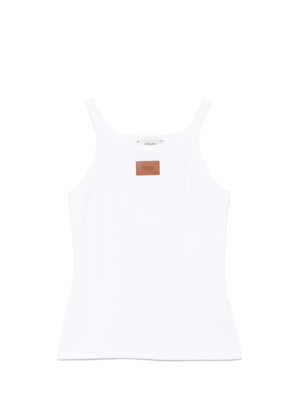 FENDI logo-patch ribbed tank top