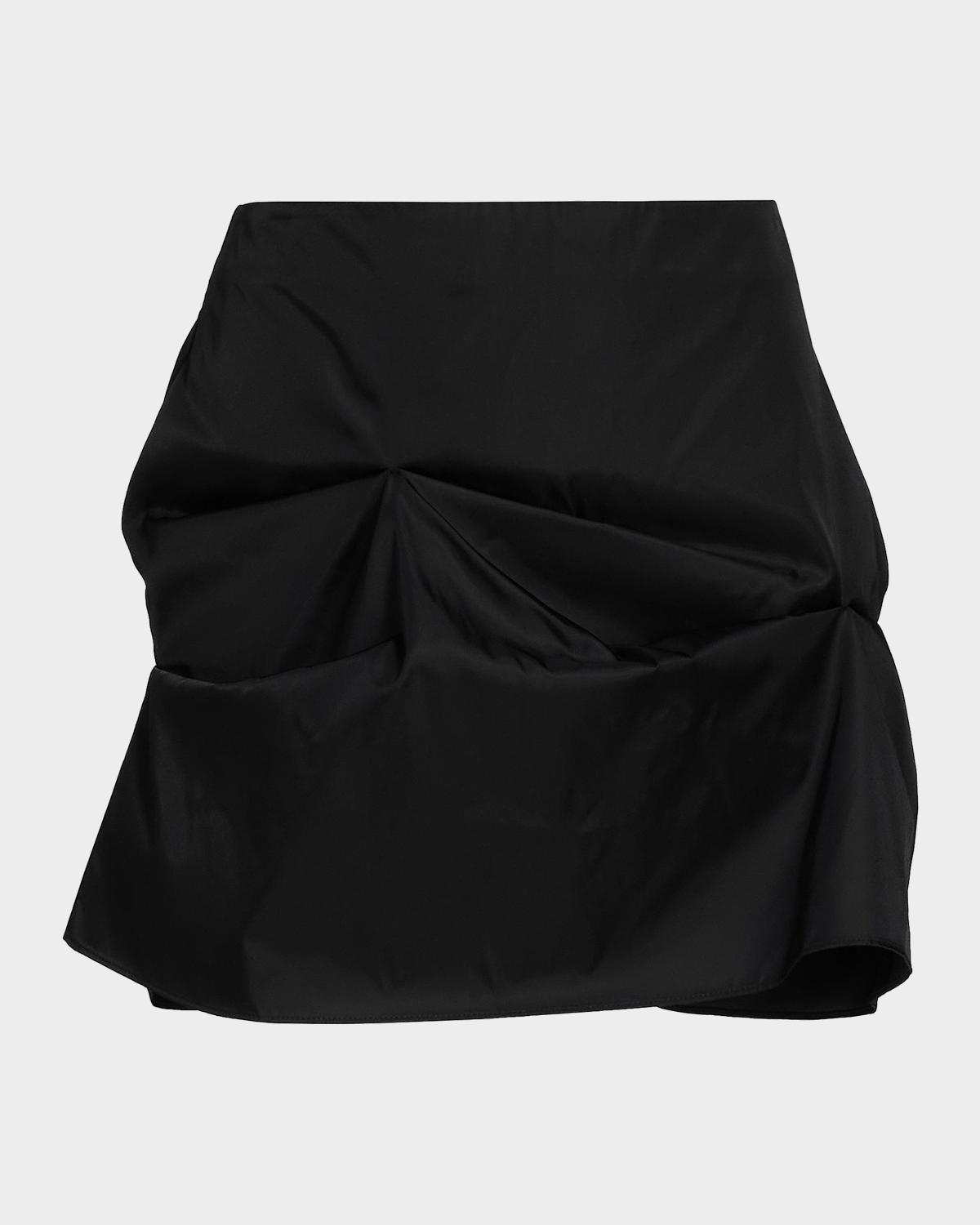 Retailer photograph of Ganni Duchesse Satin Mini Skirt.