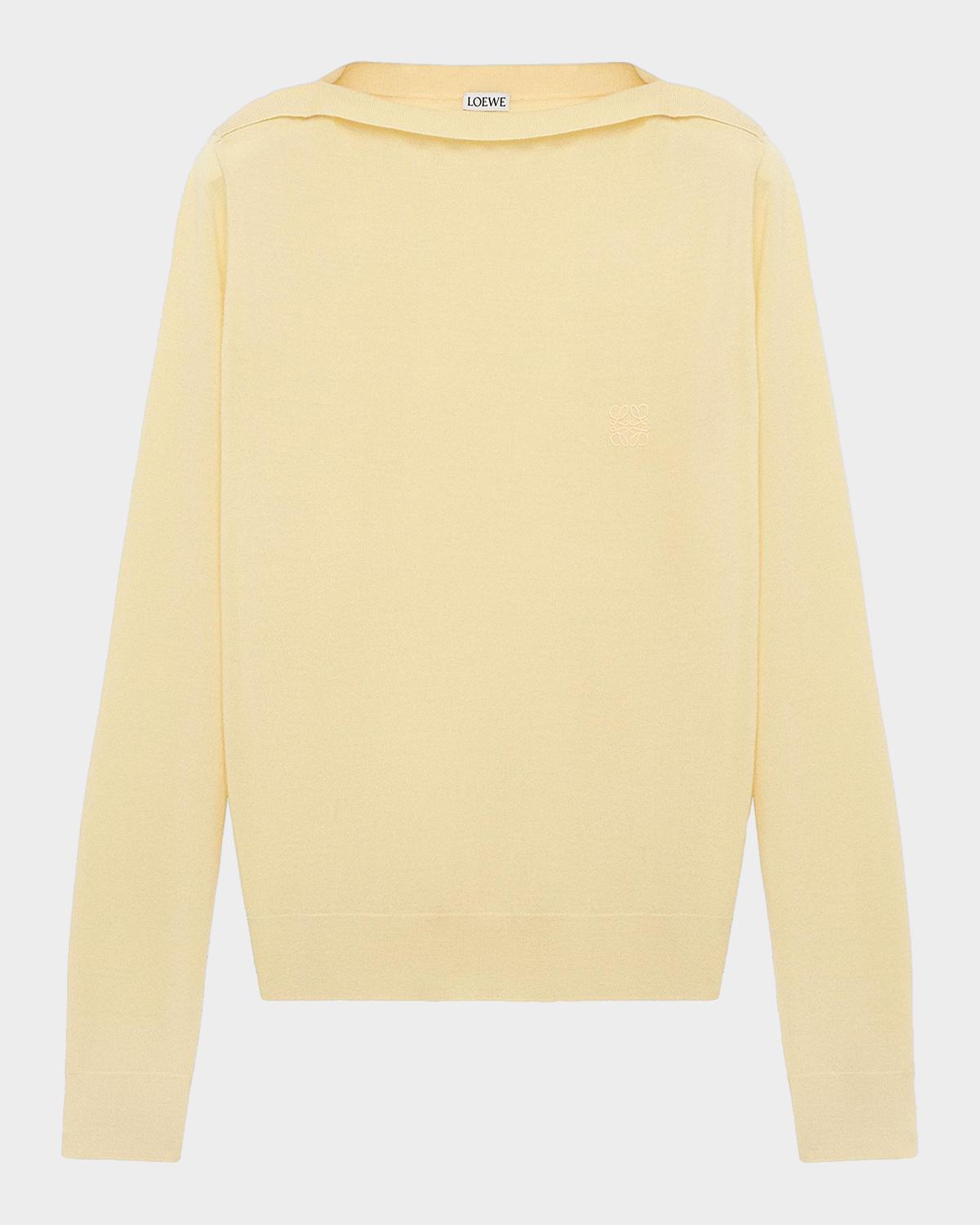 Retailer photograph of LOEWE Boatneck Wool-Blend Sweater.