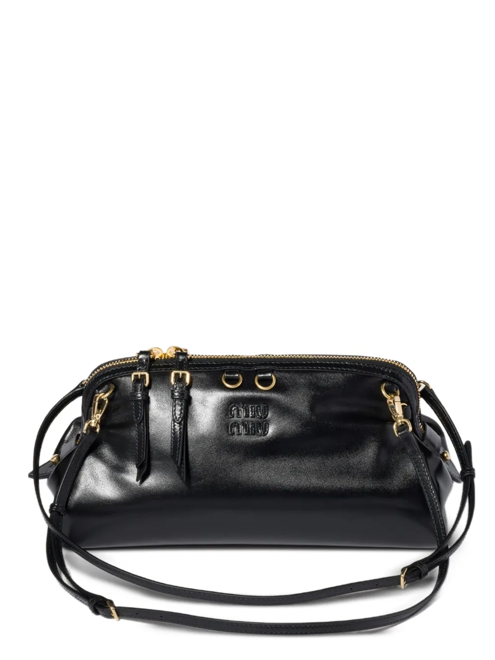 Miu Miu Caprice shiny leather clutch