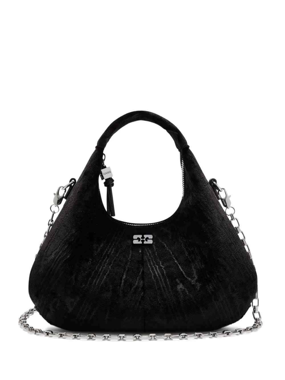 GANNI velvet moire mini shoulder bag