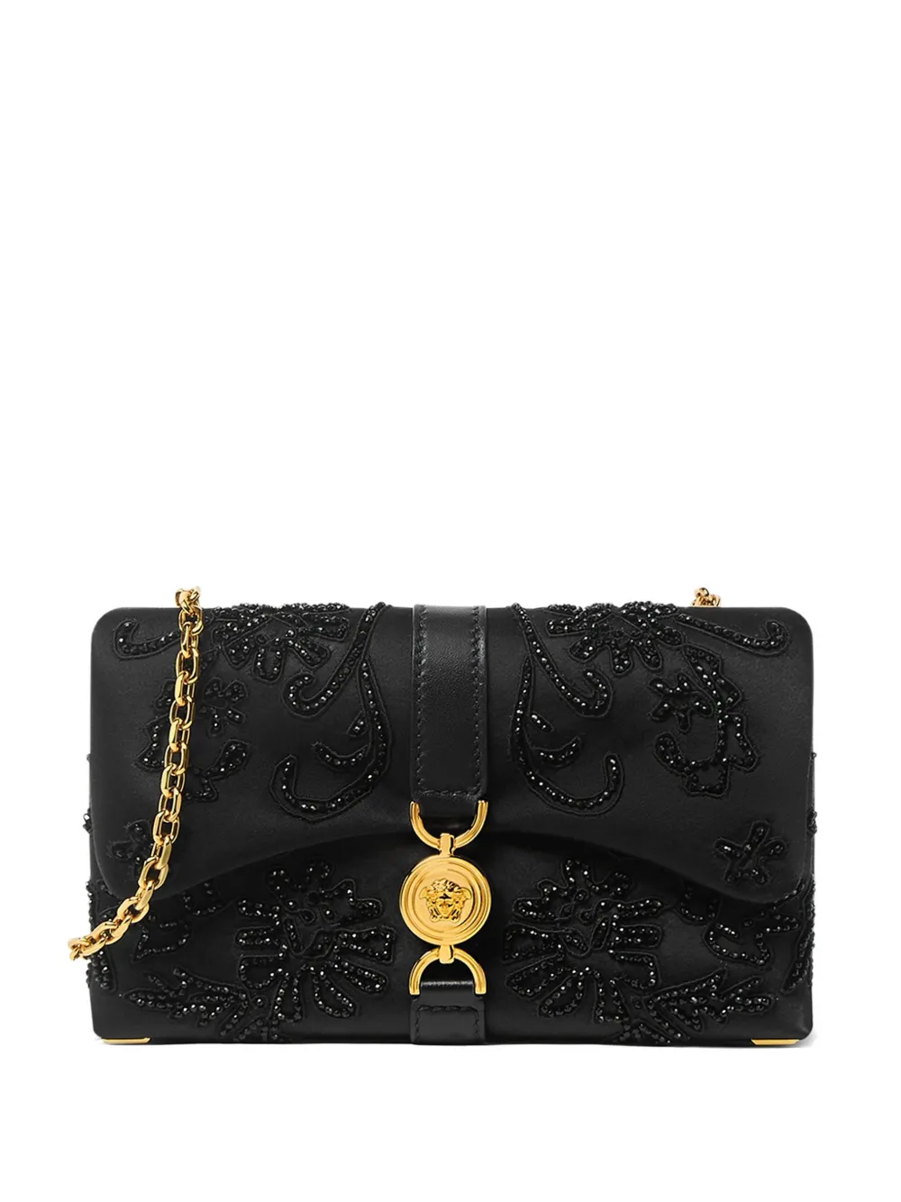 Versace Kleio embroidered satin mini bag