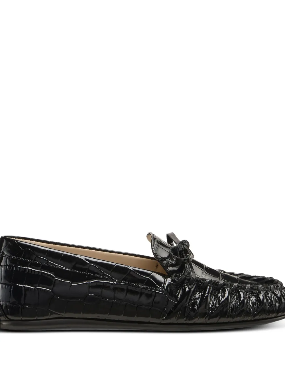 Stuart Weitzman Britt bow gathered loafers